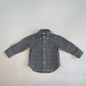 Baby Gap Navy Gingham Dress Shirt 3T